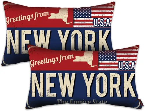 Miniatura 50 de Juego de 2 fundas de almohada de Florida de 12 x 20 pulgadas, decoración de recuerdo de Florida, funda de almohada lumbar con diseño de bandera