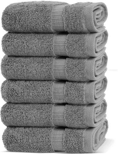 Miniatura 14 de Chakir Turkish Linens - Toallas turcas de alta calidad 100% algodón para baño, 13 x 13 pulgadas (6 toallas pequeñas, aguamarina)