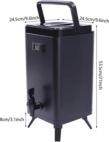 Miniatura 5 de Dispensador de bebidas aislado de acero inoxidable 304, dispensador térmico de bebidas frías y calientes, dispensador de bebidas de 12 litros/3.17