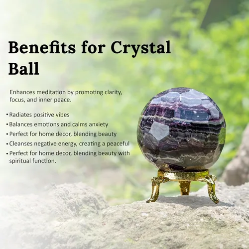 Miniatura 8 de Crocon Bola de esfera de piedra de sangre africana de 1.969 in con soporte de metal, más de 1400 quilates, bola de piedras preciosas curativas