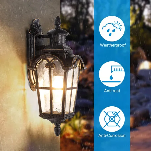 Miniatura 5 de DEWENWILS Paquete de 3 luces de pared para exteriores con sensor de movimiento