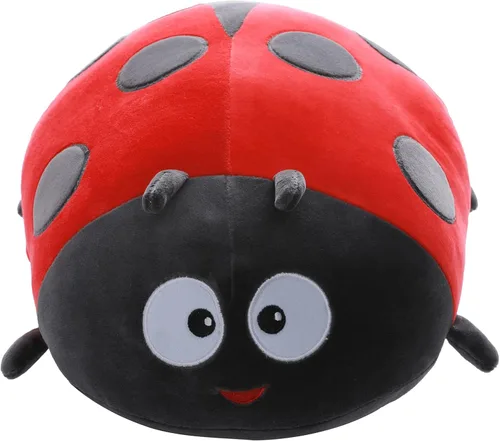 Miniatura 2 de GOOC Lindos animales de peluche de mariquita de 15.7 pulgadas, juguetes de peluche de mariquita, almohada de peluche de anime Lady Beetle, almohada