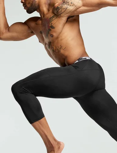 Miniatura 8 de TSLA Pantalones de compresión 34 para hombre, mallas de entrenamiento para correr, leggings atléticos capri de secado fresco, capa base de yoga