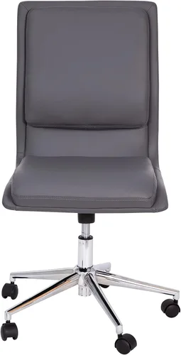 Miniatura 10 de Flash Furniture Madigan Task - Silla de oficina – Lujosa tapicería de cuero negro – Respaldo medio acolchado y asiento – Base cromada ajustable