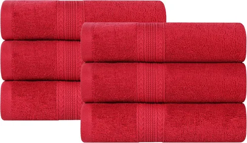 Miniatura 63 de Superior Juego de 6 toallas de mano de algodón ecológico, toallas pequeñas para spa, hotel, baño de invitados, cocina, secado rápido, suave