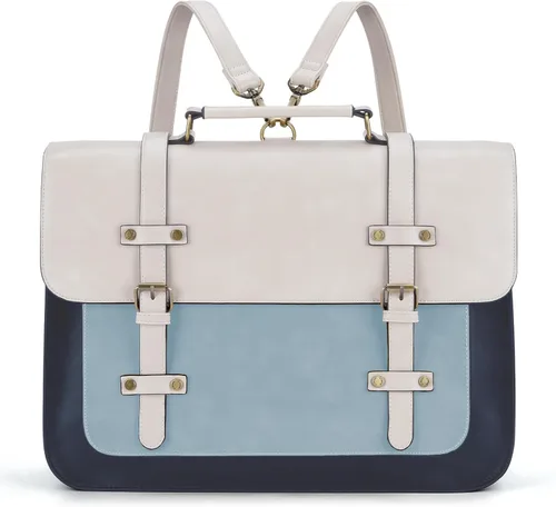 Miniatura 8 de ECOSUSI Bolsa de mensajero de cuero vegano para mujer, maletín de moda, bolso de mano para computadora