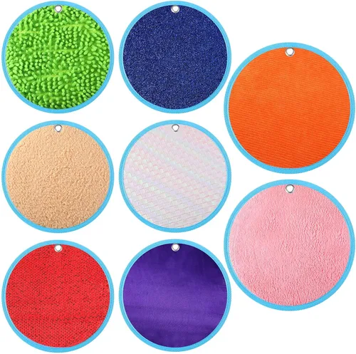 Miniatura 12 de Boao Juego de 8 mini alfombrillas sensoriales surtidas texturizadas, azulejos sensoriales para el suelo, juguetes táctiles educativos