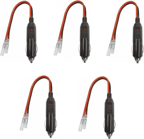 Miniatura 9 de Enchufe macho de encendedor de cigarrillos de repuesto para automóvil con cables - Adaptador de coche de 12 V 24 V Kit de cargador de batería de CC