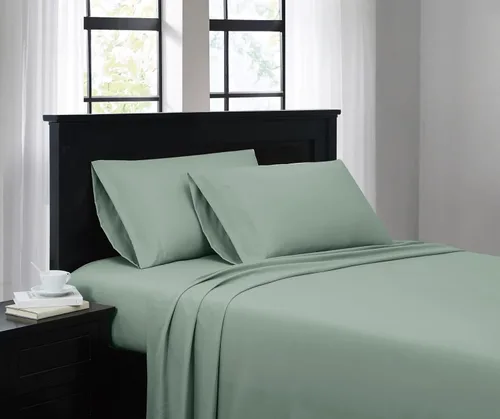 Miniatura 27 de TRULY SOFT Everyday - Juego de sábanas de poliéster turquesa de 4 piezas, tamaño matrimonial, color sólido, ropa de cama para adultos, certificado