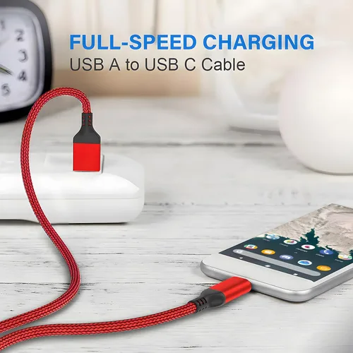 Miniatura 6 de AkoaDa Cable USB tipo C, paquete de 3 cables de carga rápida USB A a USB-C 3.1A de 10 pies para iPhone 17/16/16 Pro/16 Pro Max/15 Galaxy S25 FE S25