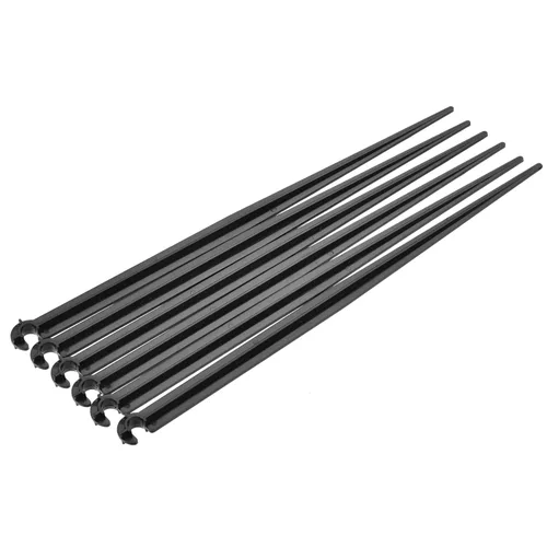 MECCANIXITY Estacas de soporte de riego por goteo de 7.874 in de longitud de plástico PP negro para manguera de tubo de 1/4 pulgadas para