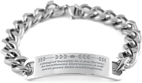 Beautyful Right Mind Cuban Bracelet, for Women, Daughter, Friends Mindset of Beauty, Beauty Quotes, Rise Beauty Self Esteem, Confidence in Your