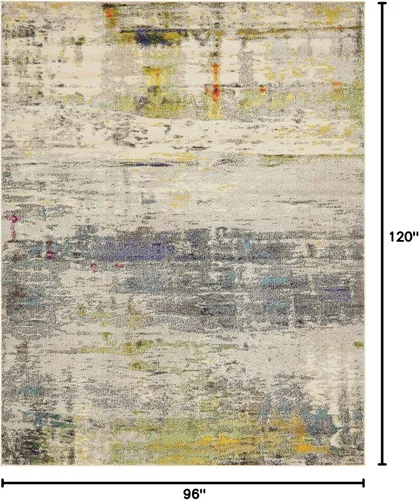 Miniatura 2 de Tapete abstracto Unique Loom, colección Estrella, moderno, multiárea, Polipropileno, Gris