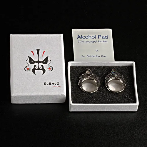 Miniatura 6 de KUBOOZ(1 Pair Popular Sea-shell Stainless-steel Ear Plugs Tunnels Gauges Stretcher Piercings