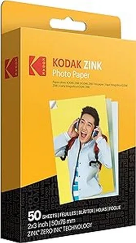 Kodak Printomatic+ - Cámara digital de impresión instantánea (negro) y papel fotográfico Zink de 2 x 3 pulgadas, 50 unidades