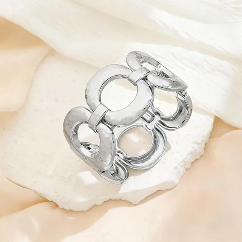 Miniatura 3 de Brazalete grueso de oro para mujer, pulsera de moda con dije delicado, joyería dorada