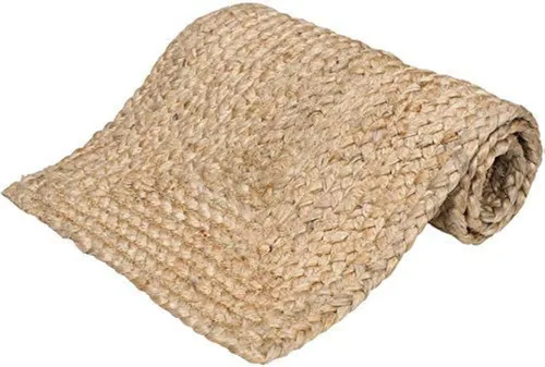 Miniatura 11 de Madhu International Camino de mesa de yute natural, alfombra rectangular tejida a mano de larga duración, hecha de material de yute para entradas