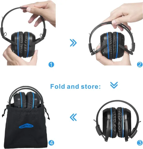 Miniatura 7 de SIMOLIO Paquete de 4 auriculares IR para DVD de automóvil, auriculares inalámbricos para niños, no Bluetooth, auriculares infrarrojos universales