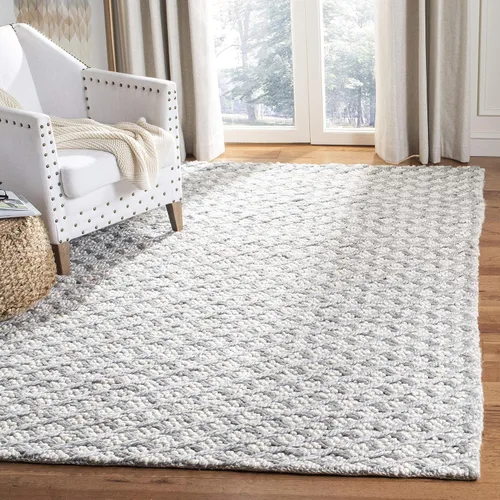 Miniatura 17 de SAFAVIEH Natura Collection - Alfombra de pasillo, 2 pies 3 pulgadas x 8 pies, gris y beige, viscosa y lana hecha a mano, ideal para zonas de alto