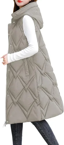 Miniatura 3 de YfiDSJFGJ Chaleco tipo suéter para mujer, chaleco de teñido anudado, cuello alto, ligero con cremallera para mujer