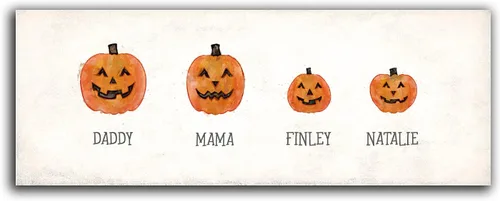 Miniatura 33 de Personal-Prints Familia Jack-O-Lantern – Regalo único personalizado de Halloween u otoño para Acción de Gracias o decoración y inauguración