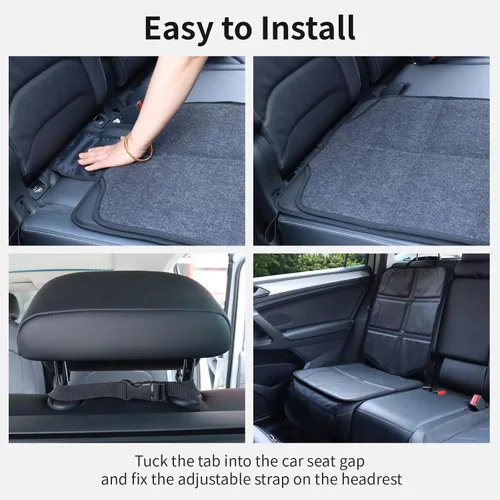 Miniatura 9 de Protector de asiento de automóvil, extra grueso, antideslizante, impermeable, no deja marcas de huellas para niños, bebés, mascotas, camiones, SUV