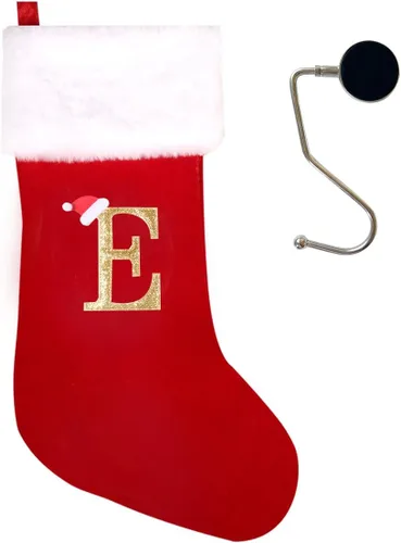 Miniatura 72 de Medias de Navidad de 20 pulgadas con monograma, letras, medias súper suaves grandes de Navidad, medias de monograma rojo para Navidad, regalo