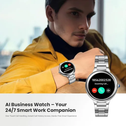 Miniatura 7 de SOUYIE Reloj inteligente DA GPT 2026 para mujer, pantalla AMOLED de 1.19 pulgadas, esfera de reloj personalizable AI, frecuencia cardíaca, monitor