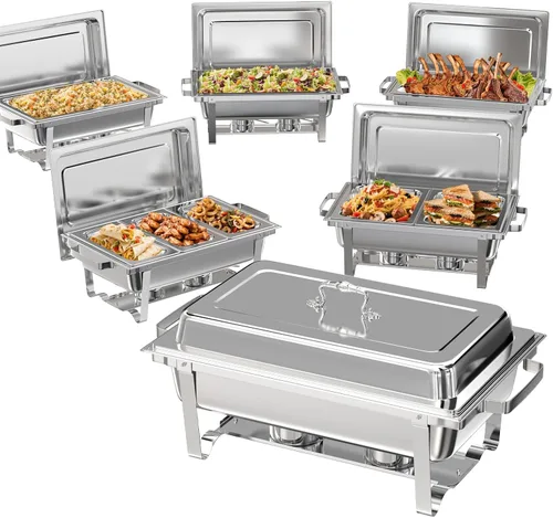 Miniatura 10 de Juego de Platos de Roce Amhier para Buffet 4 Piezas, Juego de Platos de Roce para Buffet de 9 Cuartos de Galón con Combo de Diferentes Bandejas
