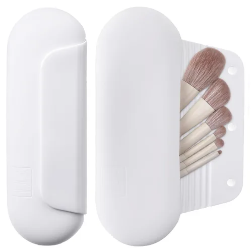 Miniatura 28 de AGIKET Soporte de silicona para brochas de maquillaje, bolsa de cosméticos de viaje: soporte suave y portátil para brochas cosméticas faciales
