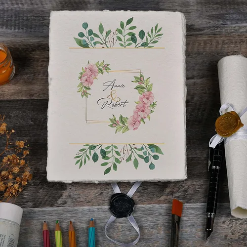 Miniatura 7 de 400 GSM / 25 hojas - Papel de dibujo/boceto de acuarela rugoso/texturizado - 31.8 cm x 24.1 cm - Papel de algodón con borde envejecido hecho a mano