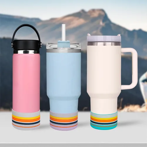 Miniatura 6 de HEYSKAY Funda protectora de silicona para botella de agua Hydro Flask y compatible con Stanley Tumbler, Yeti, Simple Modern, accesorios