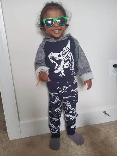 Miniatura 3 de Conjunto de sudadera con capucha de manga larga con capucha y pantalones de dinosaurio para bebés niños