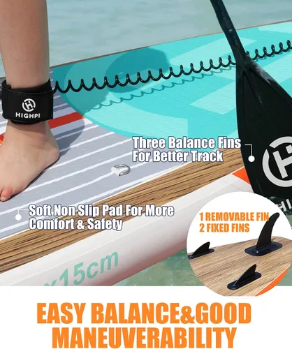Miniatura 4 de Inflatable Stand Up Paddle Board for Youth and Adults – Wide Sup with Premium Accessories, Blow Up Paddleboard for Surfing, Fishing, Yoga & More