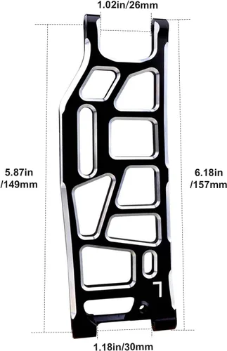 Miniatura 5 de Brazos de suspensión inferiores traseros de aluminio para Arrma 1/8 Kraton/Outcast/Notorious/Talion 6S BLX, piezas de actualización, reemplaza Negro