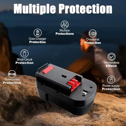 Miniatura 5 de 【Actualizado a 4800 mAh】Paquete de 2 baterías de repuesto HPB18 para Black and Decker compatibles con batería Black and Decker de 18 V HPB18-OPE