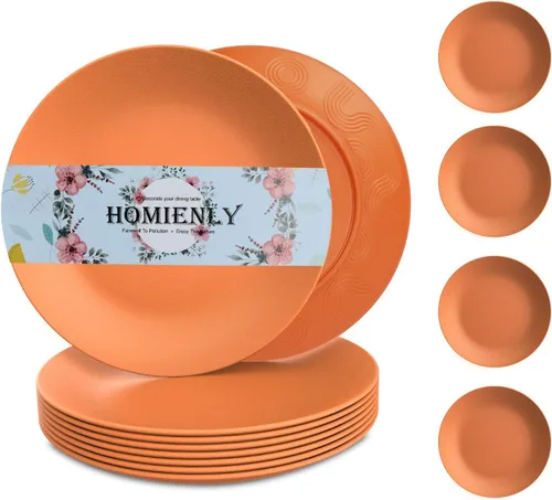 Miniatura 12 de Homiely Juego de 8 Platos para Cena - Paja de Trigo, Apto para Microondas y Lavavajillas, Irrompible, Platos para Niños