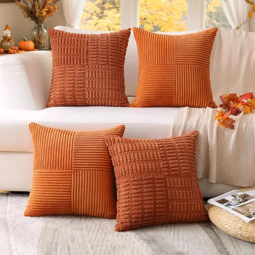 OTOSTAR Juego de 4 fundas de almohada decorativas bohemias de otoño de 16 x 16 pulgadas para sofá cama, decoración del hogar en otoño, funda de