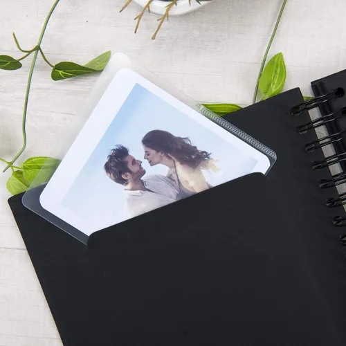 Miniatura 4 de Álbum de fotos pequeño DIY para manualidades de 8 x 8 pulgadas con foto de portada, 80 páginas, tapa dura, papel para manualidades, álbum de fotos