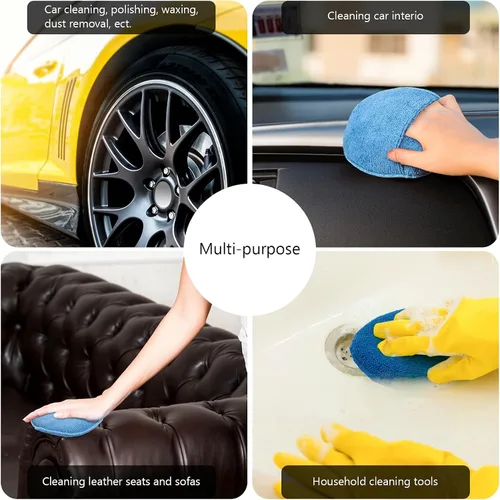 Miniatura 7 de 20 almohadillas aplicadoras de cera de microfibra para autos, almohadillas de espuma a granel de 5 pulgadas de diámetro, almohadillas redondas