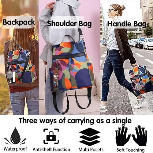 Miniatura 6 de Mochila para mujer, impermeable, antirrobo, bolsa de viaje, estiloA , L, Mochila