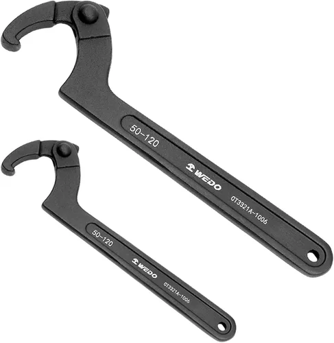 WEDO Juego de 2 llaves de gancho ajustables en C, llave de gancho ajustable, acero cromado 40, forjado, par fuerte, alta resistencia, resistencia al