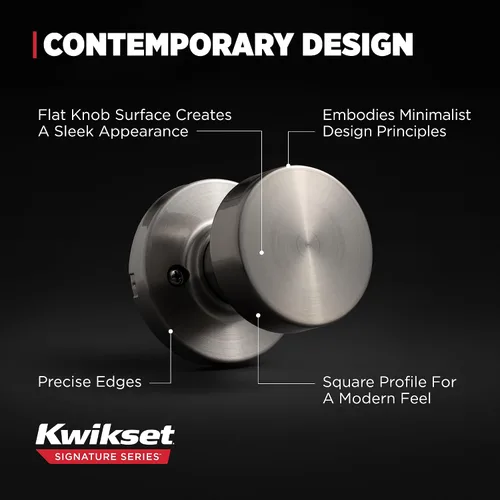 Miniatura 7 de Kwikset Pismo - Pomo de puerta redondo simulado, manija de un solo lado para armarios, puertas dobles francesas y despensa, pomo de puerta