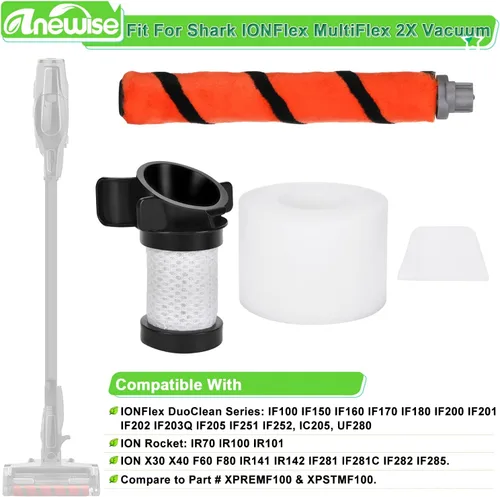 Miniatura 2 de Anewise Filtro de repuesto para aspiradora inalámbrica Shark ION Flex Duo Clean IF100 F80 UF280 IF200 IF201 IF202 IF203Q IF252 IF281 IF282, 2 HEPA +
