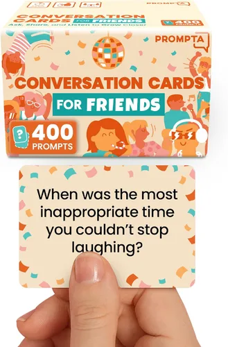 400 tarjetas de conversación para amigos – Divertido juego para conocerte con preguntas abiertas para provocar risas, historias y amistades más