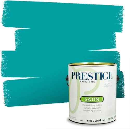 Miniatura 206 de Prestige Paints. - Base y pintura para exteriores en un solo galón, 1 galón. plano, comparable con Sherwin Williams Topsail. SW6799-PCM