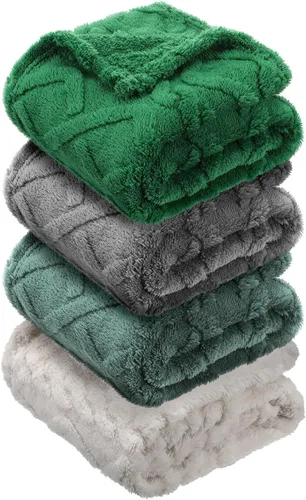 Miniatura 10 de VitalCozy Juego de 4 Mantas de Felpa Suave para Bebé 30" x 40" 3D de Peluche Cálido Mantas de Envoltura para Dormitorio para Niños Pequeños, Niñas