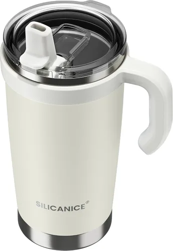 Miniatura 16 de Para café helado y licuados de frutas - Nunca vuelvas a beber de una tapa mohosa: vaso higiénico de 20 onzas, tapa 100% a prueba de fugas y boquilla