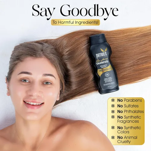 Miniatura 5 de Nativo's Champú fortalecedor para adelgazar el cabello – Fórmula de biotina, trichogen, palma enana americana y zinc – Volumizante y engrosante