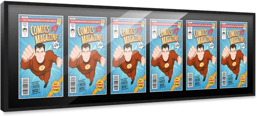 Miniatura 19 de Poster Palooza Marco de cómic con paspartú para 1 cómic de la Edad de Bronce publicado entre 1970 y 1985, marco de cómic negro para cómic de 7.25 x